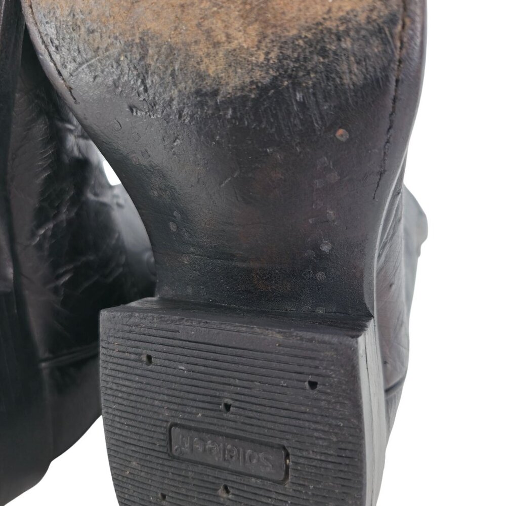 Luskey's Ryon's Mens size 9.5D Black Ostrich Exotic Leather Cowboy Western Boots - Picture 15 of 16